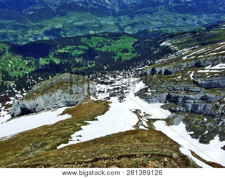 Panoramic Views Of The Alpine Peak Zuestoll In The Churfirsten Mountain Range - Canton Of St. Gallen