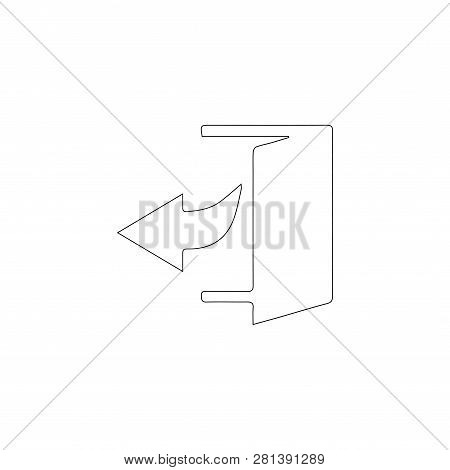 Enter Door. Simple Flat Vector Icon Illustration. Outline Line Symbol - Editable Stroke