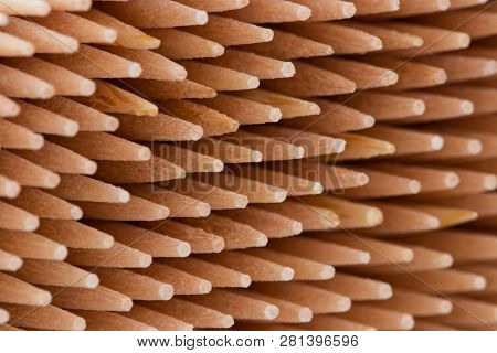 Wooden Toothpicks Close Up Background For Backgrounds Or Textures.