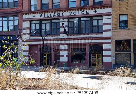 New York, Ny, Usa- January 26, 2019: The Village Voice Building In Downtown Manhattan. 36 Cooper Squ