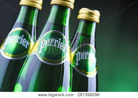 Bottles Of Perrier Mineral Water