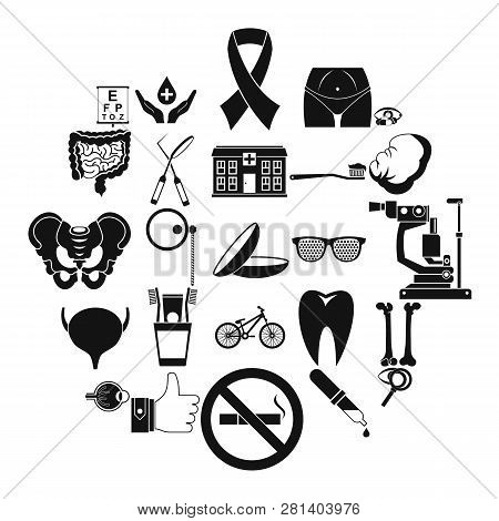 Internist Icons Set. Simple Set Of 25 Internist Icons For Web Isolated On White Background