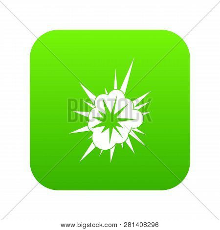 Nucleate Explosion Icon Digital Green For Any Design Isolated On White Illustration