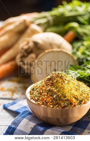 Seasoning Spices Condiment Vegeta From Dehydrated Carrot Parsley Celery Parsnips And Salt With Or Wi