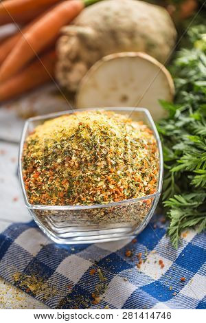 Seasoning Spices Condiment Vegeta From Dehydrated Carrot Parsley Celery Parsnips And Salt With Or Wi