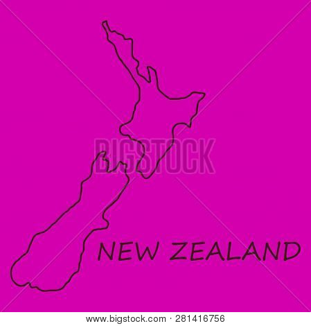 Pop Art Map Of Newzealand Country, Geography, Graphic, Icon, Illustration, Nation, Travel, World,