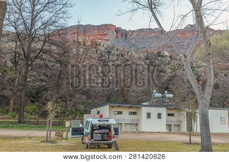 Cederberg, South Africa, August 24, 2018: The Camping Site At Sanddrif Holiday Resort In The Cederbe