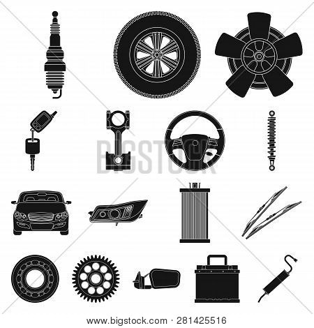 Vector Design Of Auto And Part Icon. Set Of Auto And Car Vector Icon For Stock.