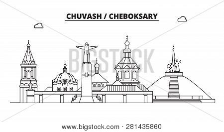 Russia, Chuvash, Cheboksary. City Skyline: Architecture, Buildings, Streets, Silhouette, Landscape, 