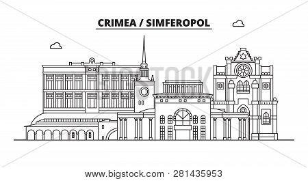 Russia, Crimea, Simferopol. City Skyline: Architecture, Buildings, Streets, Silhouette, Landscape, P