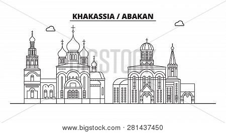 Russia, Khakassia, Abakan. City Skyline: Architecture, Buildings, Streets, Silhouette, Landscape, Pa