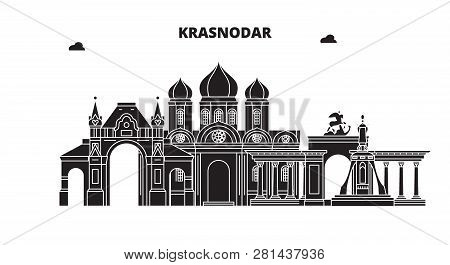 Russia, Krasnodar. City Skyline: Architecture, Buildings, Streets, Silhouette, Landscape, Panorama. 
