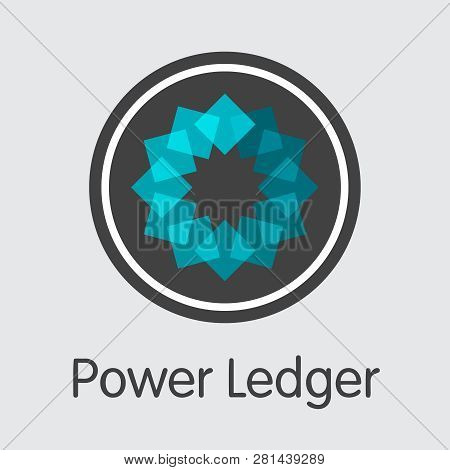 Powr - Power Ledger. The Logo Of Money Or Market Emblem.