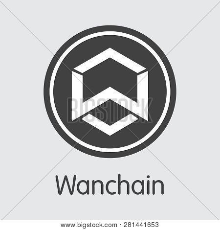 Wan - Wanchain. The Trade Logo Of Coin Or Market Emblem.