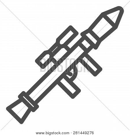 Rocket Launcher Line Icon. Bazooka Vector Illustration Isolated On White. Weapon Outline Style Desig