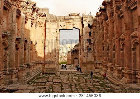 Baalbek - Ruins Of The Bacchus Temple In The Ancient Phoenician City; Known As Heliopolis During The