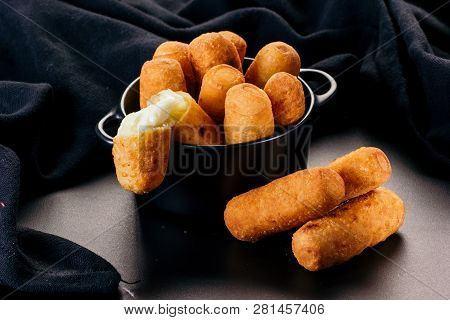 Appetizers Called Tequeños Made Of Fried Corn Filled With Cheese