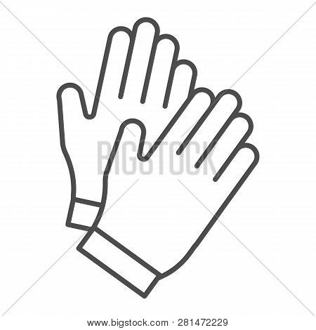 Gloves Thin Line Icon. Garden Glove Vector Illustration Isolated On White. Work Clothing Outline Sty