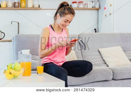 The Girl Gets Pleasure From The Beneficial Properties Of Healthy Eating