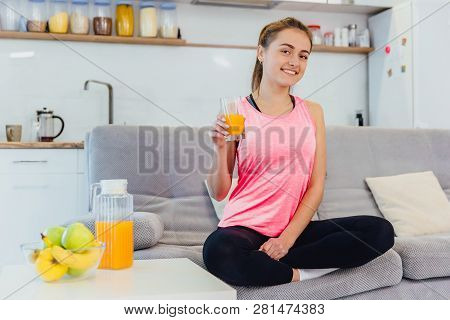 A Young Girl Adheres To The Rules Of Nutrition.