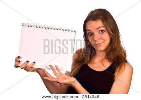 Modello con Pad bianco di carta