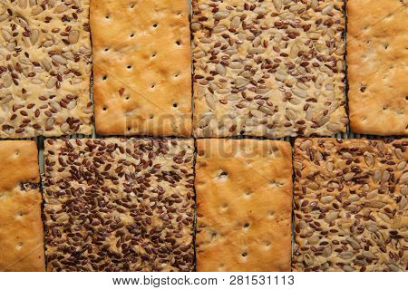 Tasty Cookies Of Different Types. Two Kinds Of Biscuit. Chess Order.