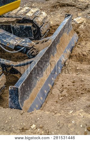 Excavator With Grader Blade Attachment In Utah