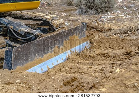 Grader Blade Attached To Excavator In Utah Valley