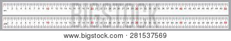 Set For Rulers 50 Cm. Precise Measuring Tool. Ruler Scale 0,5 Meter. Ruler Grid 500 Mm. Metric Centi