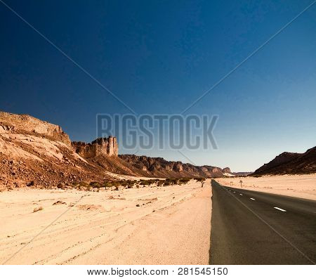 Desert Landscape El Berdj Canyon In Tassili Najjer National Park In Algeria