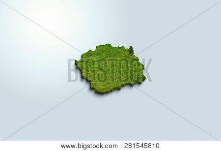 3d Of Poland On A Light Background. Polish 3d Province Voivodeship Of Kujawsko-pomorskie.