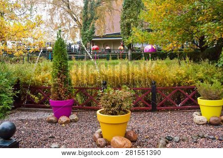 Helsinki, Finland - October 12, 2018: Having Fun At Amusement Park Linnanmaki In Helsinki, Finland.