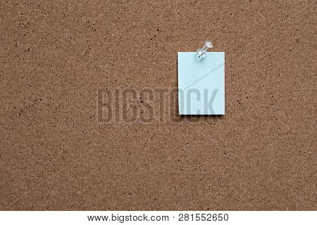 Horizontal Cork Board With Many, Sticky Notes Pinned