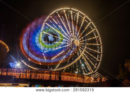 Helsinki, Finland -october 12, 2018: The Carnival Of Light Event At The Linnanmaki Amusement Park In