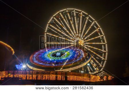 Helsinki, Finland -october 12, 2018: The Carnival Of Light Event At The Linnanmaki Amusement Park In