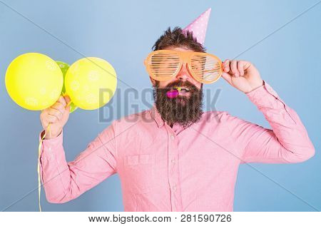 Entertainment Artist Leading Contest At Kids Party, International Children Day Celebration. Bearded 