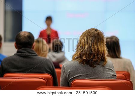 Moscow, Russia - January, 22, 2019: image of the Conference