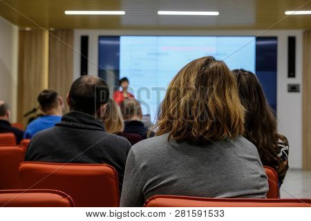 Moscow, Russia - January, 22, 2019: image of the Conference