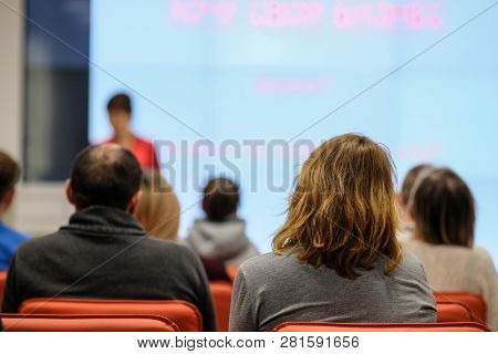 Moscow, Russia - January, 22, 2019: image of the Conference