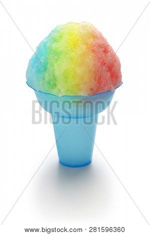 homemade rainbow shaved ice, Hawaiian dessert