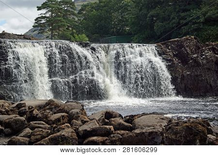 The Irish Waterfall Aasleagh (irish Eas Liath) Is Located In Northern Connemara And Is Fed By The Ri