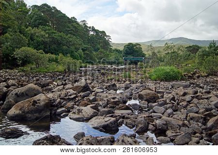 The Irish Waterfall Aasleagh (irish Eas Liath) Is Located In Northern Connemara And Is Fed By The Ri