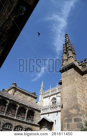 Granada, Spain - July 16, 2011: The Gothic Cathedral Of The Incarnation In Granada, The Architectura