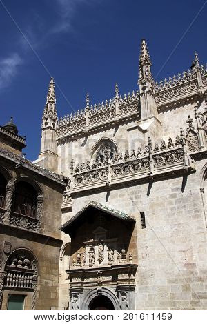 Granada, Spain - July 16, 2011: The Gothic Cathedral Of The Incarnation In Granada, The Architectura