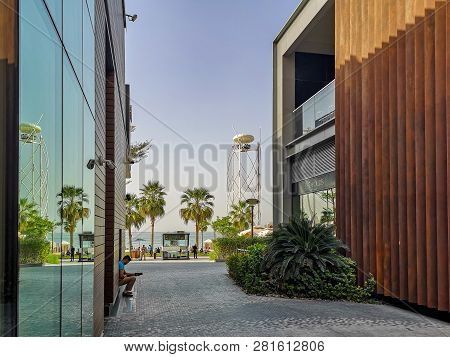 Jbr, Jumeirah Beach Resort, A New Tourist Attraction Area With Shops, Restaurants And Residential Sk