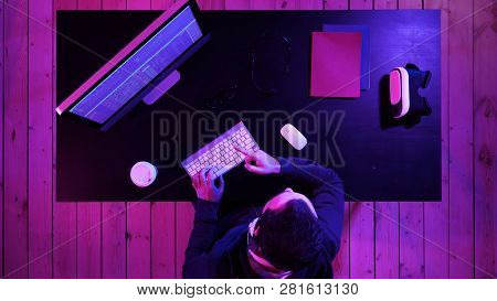 Gamer, Hacker, Programmer Talking About The Best Software, Game, Program On The Screen Of The Comput