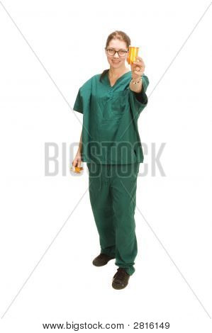 Specimin 병으로 여성 간호사