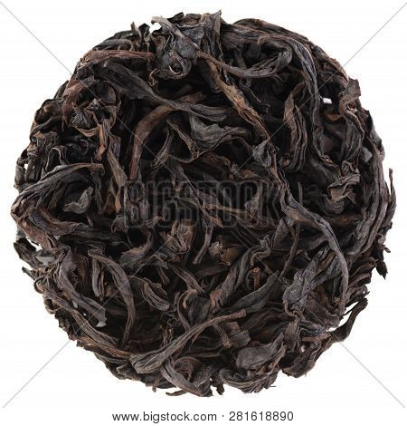 Shui Jin Gui Golden Water Turtle Wu Yi Rock Oolong Tea Isolated Round Shape