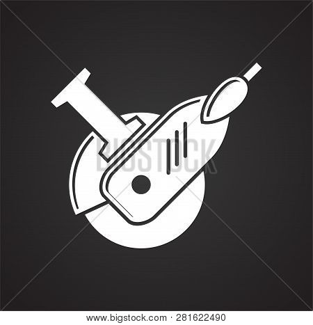 Tool Angle Grinder Icon On Black Background For Graphic And Web Design, Modern Simple Vector Sign. I