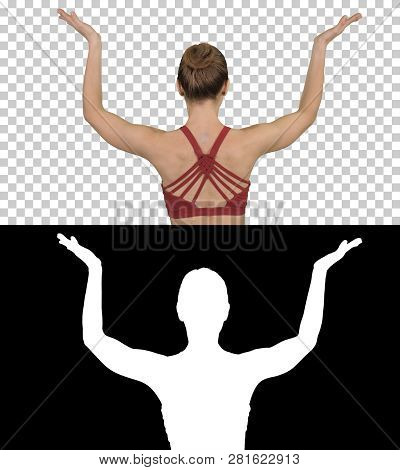 Woman Doing Yoga Lotus Pose With Hands Coupled, Alpha Channel